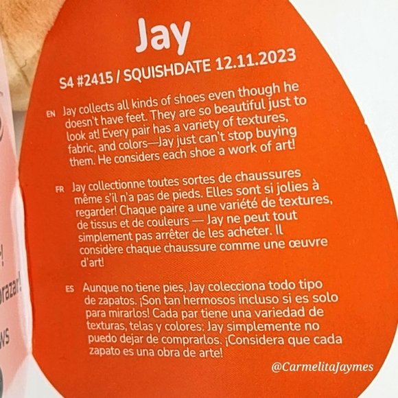 🎃 JAY 🫓 Orange Frosted Poptart Halloween 2024 Original Squishmallow ☆ NWT ☆ - Picture 4 of 8